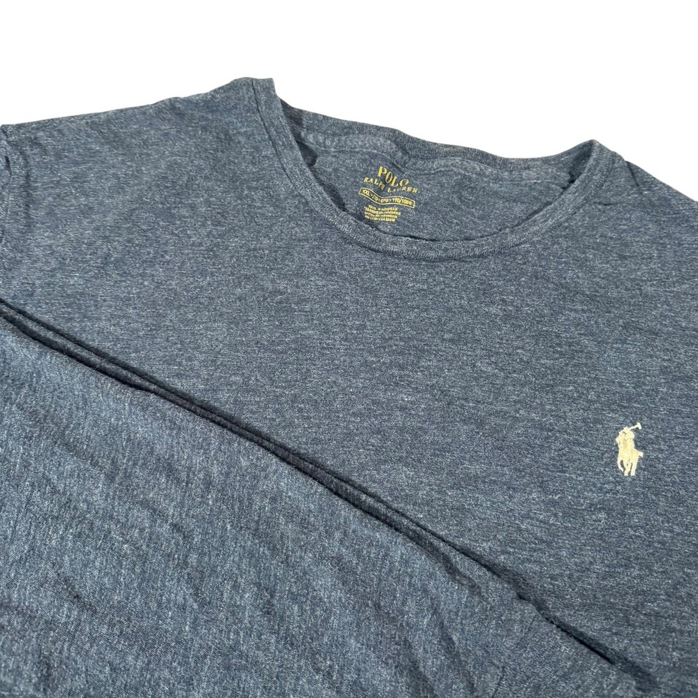 Polo Ralph‎ Lauren Long Sleeve T-Shirt Men's XXL Heather Navy Blue Pony Logo